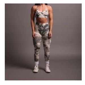 Darc Sport Everson Seamless Leggings - Cream Stone Marble